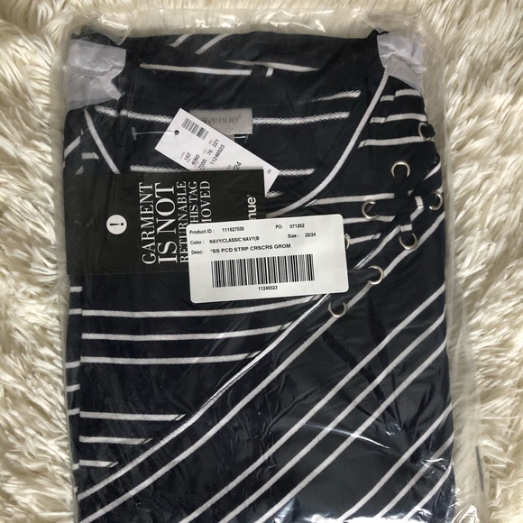 Avenue Mixed Stripe Grommet A-Line Dress - Picture 2 of 2